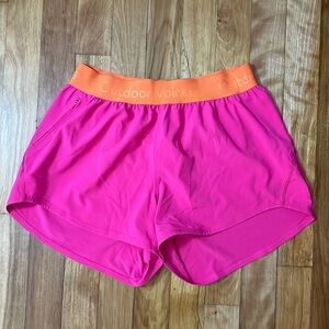 NWOT Outdoor voices pink/orange relay shorts